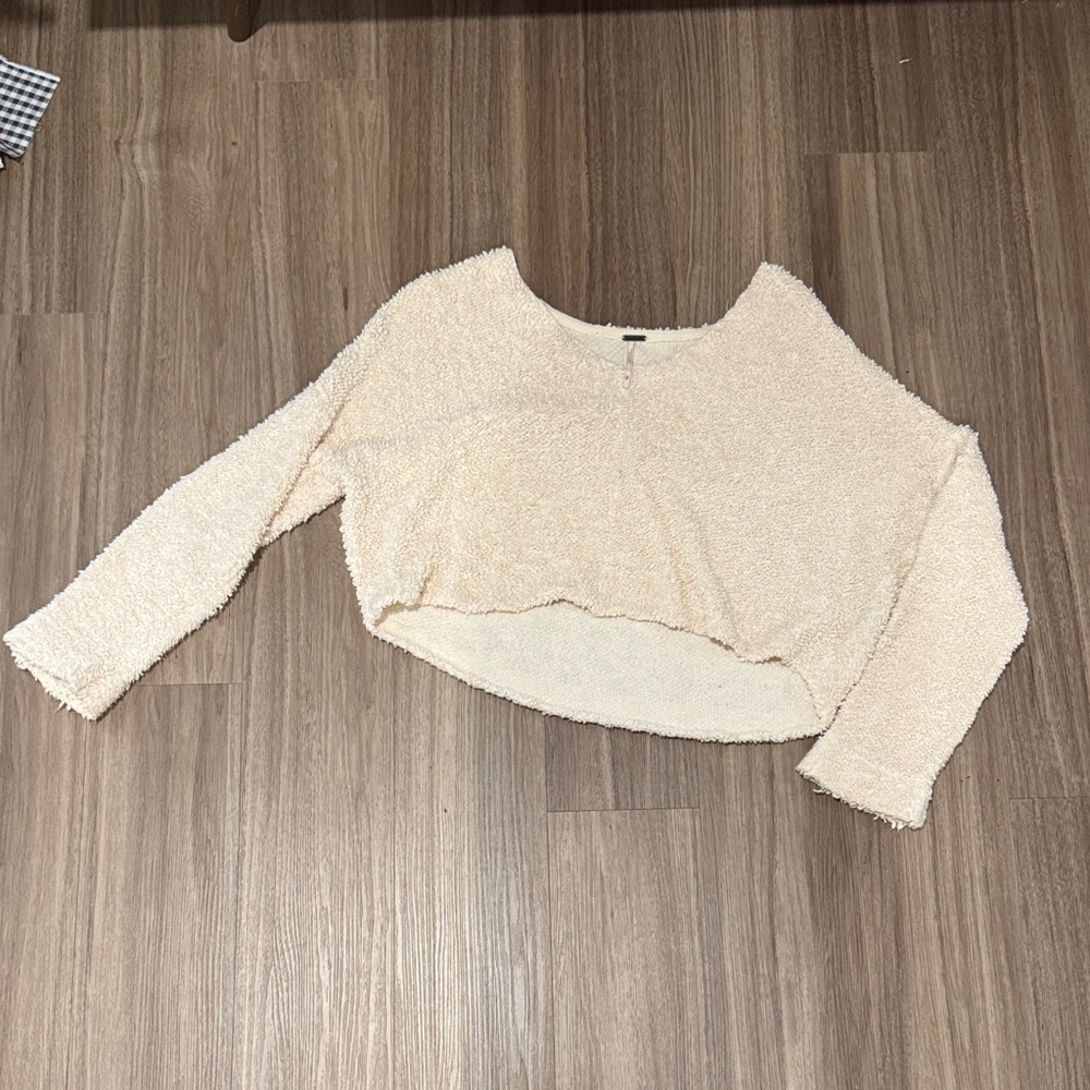Free People Cream Off-the-Shoulder Sweater